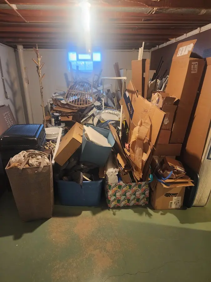 Roll-off dumpster container at job site for Roll Off Dumpster Rental in Ellwood City